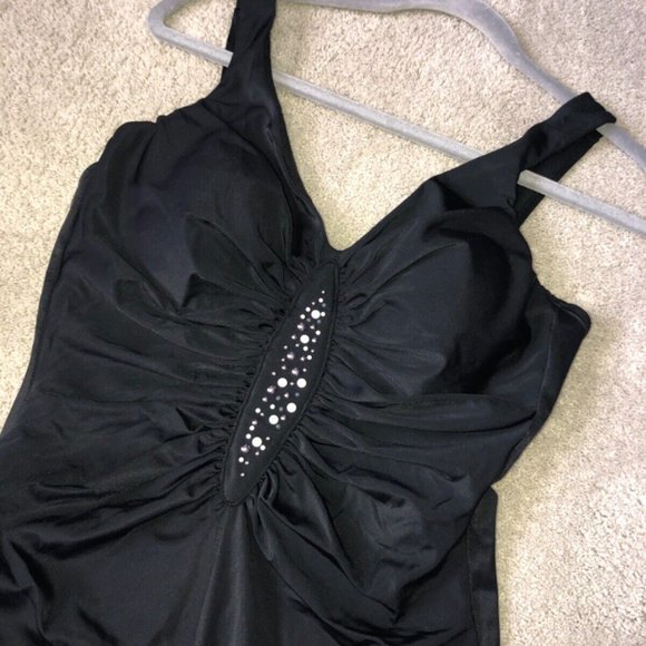 Trimshaper One Piece Swimsuit Size 12‎ Black - Picture 3 of 11